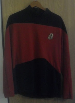 STAR TREK THE NEXT GENERATION UNIFORM SHIRT RED MENS SIZE XL