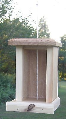 Wonderful Wooden Cedar Bird Seed Feeder, Made in USA, New