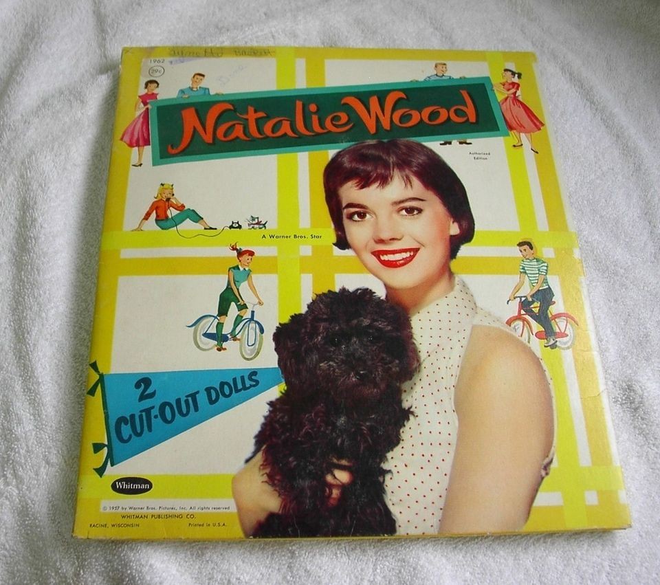 NATALIE WOOD PAPER DOLL SET 2 DOLLS 21 OUTFIT WHITMAN 1957 WARNER BROS 