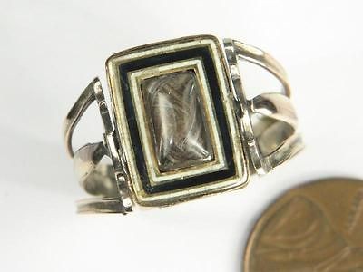   GEORGIAN ENGLISH 9K GOLD ENAMEL SWIVEL MOURNING RING c1813 JOHN HOBBS