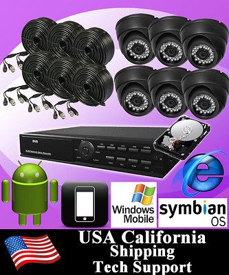   6CH Video Surveillance CCTV DVR Video Recorder Security Camera System