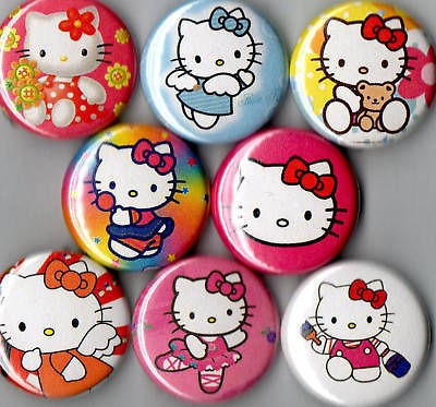 Hello Kitty 8 pins buttons badges sanrio new