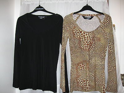 Tunic top, (Henley) Norma Kamali, black or cocoa print