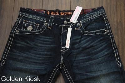 ROCK REVIVAL Francis Straight denim jeans for men NWT 32 33 34 36 38