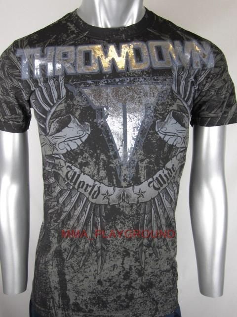 THROWDOWN HERCULES MMA SHIRT GRAY LARGE