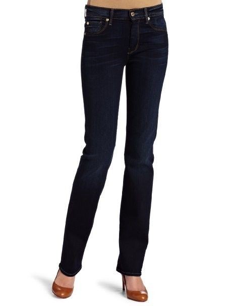 SEVEN 7 FOR ALL MANKIND High Waist Bootcut Dark Jeans 27 x 29 MINT 