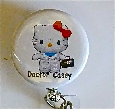 ID BADGE REEL RETRACTABLE Doctor HELLO KITTY PEDIATRICS, NURSE, DOCTOR 