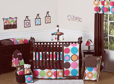 JOJO MODERN CHEAP DESIGNER POLKA DOT BABY GIRL ROOM CRIB COMFORTER 