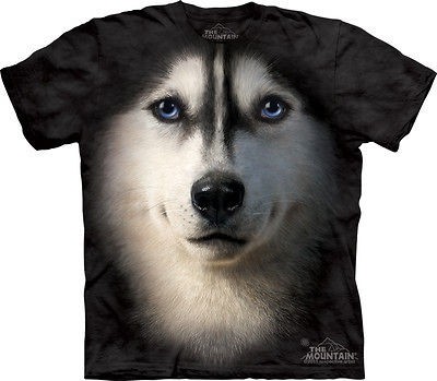 SIBERIAN FACE Big Face Husky Dog T SHIRT Adult The Mountain NEW