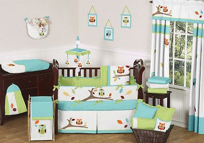   OWL THEMED GENDER NEUTRAL BABY BOY GIRL CRIB BEDDING SET COLLECTION