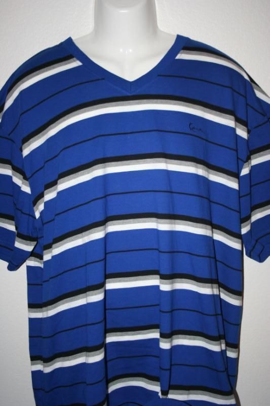 NEW KARL KANI STRIPED V NECK TEE T SHIRT 3X 3XB 3XL $36