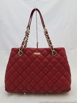 kate spade new york gold coast maryanne chained tote shoulder bag red 