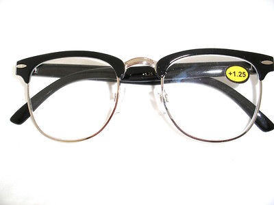 BROWLINE HORNRIM WAYFARER RETRO VINTAGE READING GLASSES