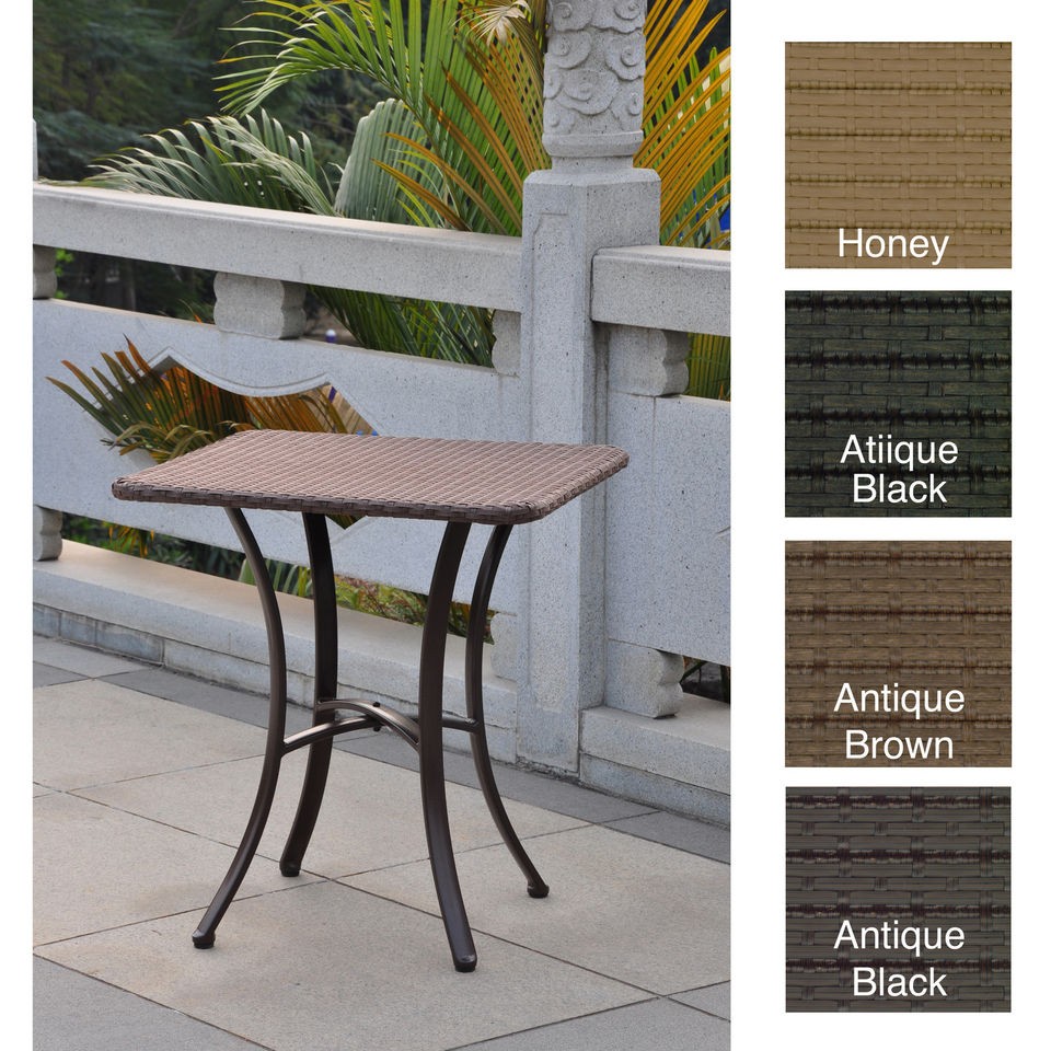 Barcelona Resin Wicker Outdoor 28 inch Square Bistro Table