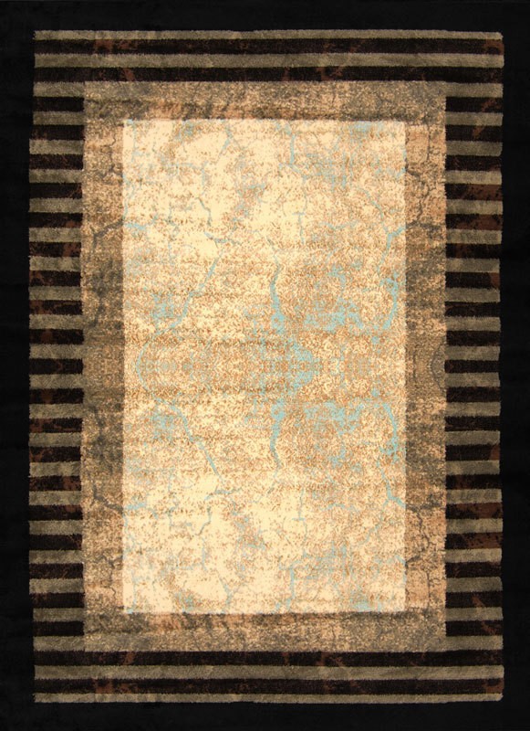   Bordered Striped Area Rug 7x10 Porch Outdoor Carpet   Actual 66x96