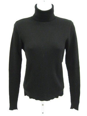 kenzo black ribbed long sleeve turtleneck sweater sz s