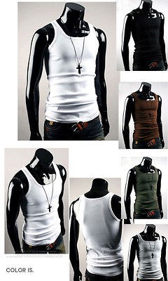 100%Cotton muscle Vest Men Slim Fit Sexy Stylish Tank Tops Sleeveless 