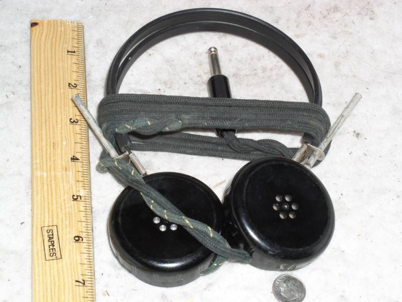 10 VINTAGE ANTIQUE BAKELITE HEADPHONES EARPHONES HAM