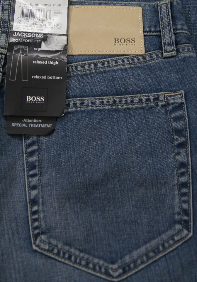 HUGO BOSS BLACK Men Jacksons Comfort Fit Medium Blue Jeans NEW NWT $ 