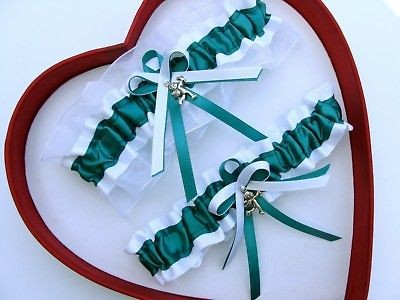 FREE SHIP NEW JADE WHITE WEDDING GARTER CUPID