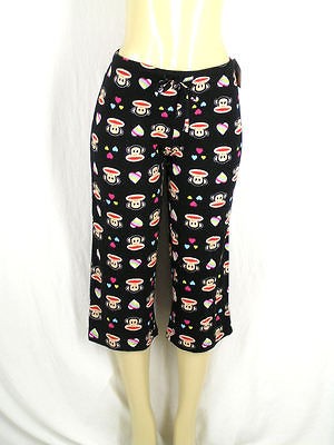   Pajama Lounge Capri Sleep Pants Stretch Knit NEW $29 Tag Monkey Heart