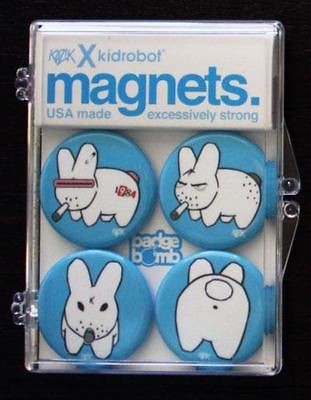 BLUE SMORKIN LABBITS 4 PC MAGNET SET BADGE BOMB PACK SMOKING FRANK 