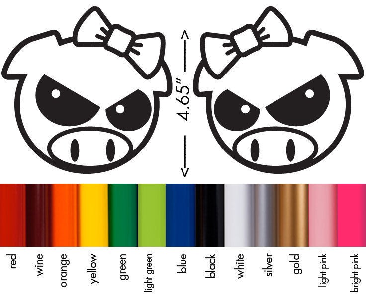 Subaru Impreza WRX STI Rally Girl Angry Pig Vinyl Decal Sticker   Set 