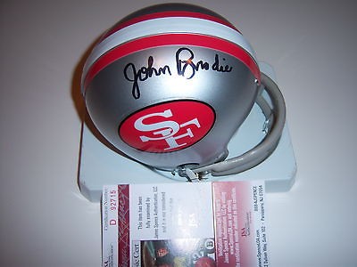 JOHN BRODIE 49ERS,STANFORD JSA/COA SIGNED MINI HELMET