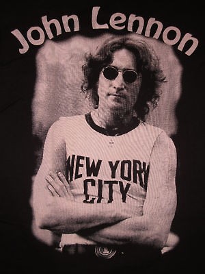 John Lennon NYC T shirt Womens JuniorsNew York City Tee Small Black 