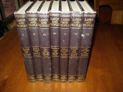 Grolier Lands and Peoples  Complete Set 7 Volumes 1956