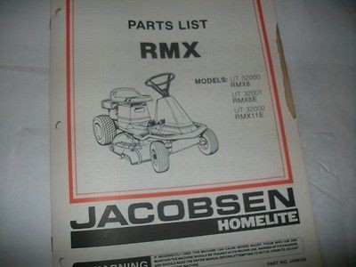 homelite,jacobsen RMX8,RMX8E,RMX11E,parts manual,vintage