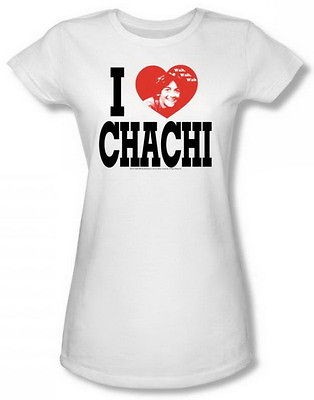 Happy Days I Heart Chachi Junior White Sheer Cap Slv T Shirt CBS184 JS