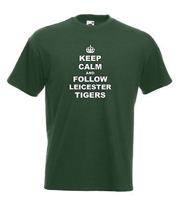 NEW Keep Calm And Follow Leicester Tigers Rugby Union T Shirt (XXL 
