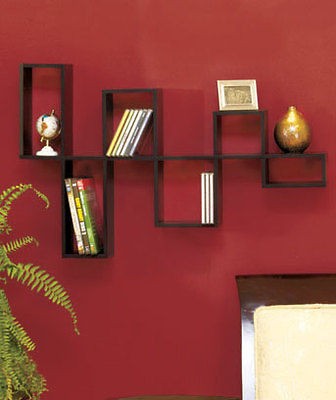 Black Decorative Modular Hanging Wall Shelf Shelves Storage Organizer