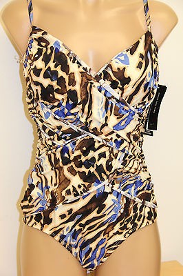 New Jones New York Swimsuit Brown One 1 piece Size 16