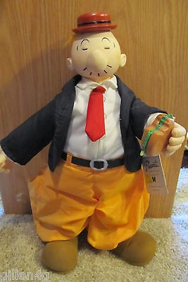 popeye wimpy 17 plush collectors doll 1985 has tags mint