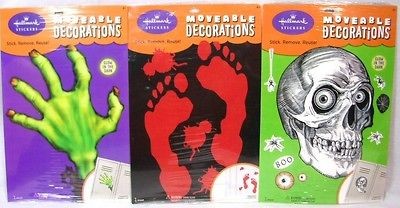 HALLMARK HALLOWEEN MOVEABLE DECORATIONS WINDOW CLINGS 14 ASSORTED 