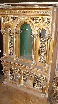 Layaway* 1of2 EXTRAORDINARY FRENCH ANTIQUE c1860 GILDED SHRINE ALTAR 4 