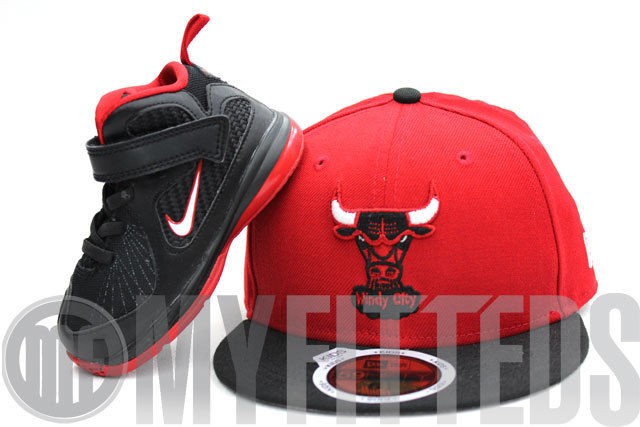   Classic Scarlet Jet Black LeBron 9 Matching KIDS New Era Hat ONLY