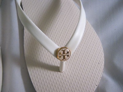 NIB Tory Burch Thin Enamel Bleach Flip Flops Thong Womens Size 7