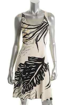 Karen Kane NEW Rustic Summer Ivory Printed Sleeveless Shift Casual 