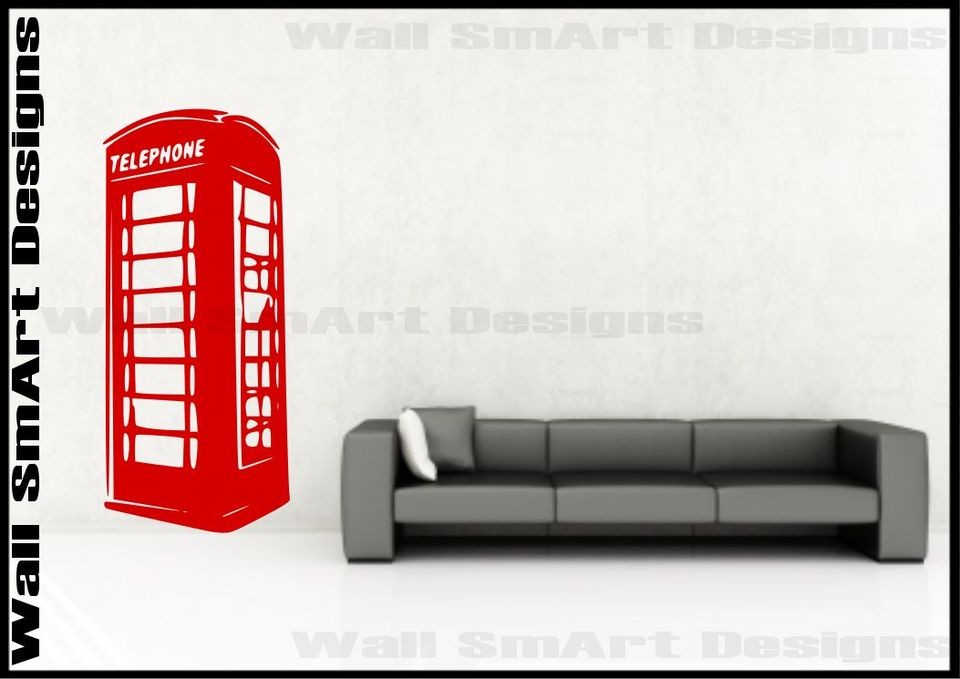 London Phone Box Wall Sticker Bedroom Lounge Kitchen Art Decal Mural