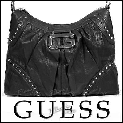 GUESS Vive Le Rock Bag XL Purse Handbag BLACK $135 NEW with Tag