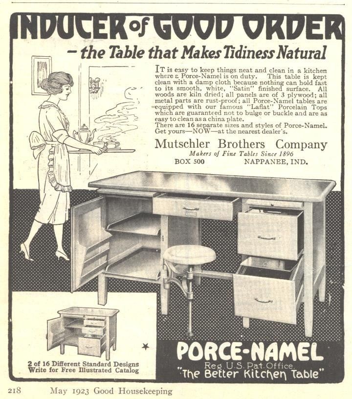 1923 ad g porce namel mutschler bros table time left