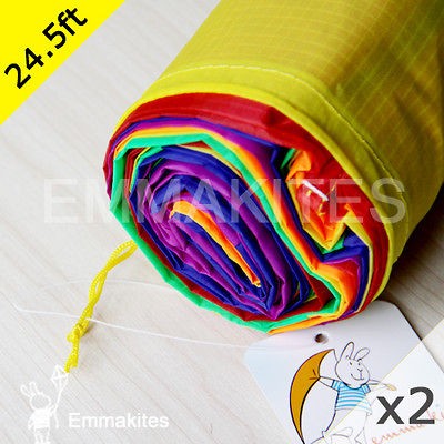    2PCS 24.5 ft Super Rainbow Kite TUBE Tail / Nylon / Accessory