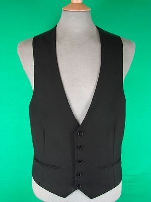 KENNETH COLE NEW YORK DESIGNER LABEL PURE WOOL BLACK WAISTCOAT 38 46 