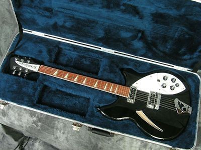 2003 RICKENBACKER 360 JETGLO BLACK 6 STRING GUITAR WITH CASE JG RIC O 