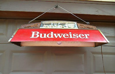 Vintage Budweiser Beer Pool Table Lamp with Clydesdales SEE 