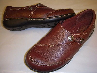 Clarks Ashland Lane Bendables Tumbled Leather Slip On Shoes Womens 7 W 