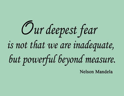 vinyl wall art our greatest fear nelson mandela quote returns